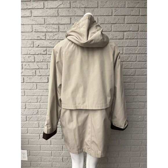 Liz Claiborne Women Cream Outerwear Jacket Removable Hood & Lining Size LP - Picture 3 of 11